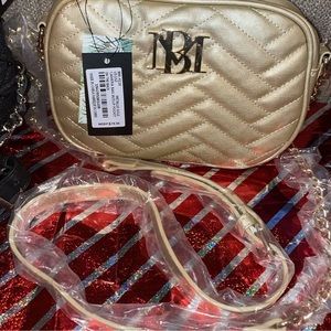 Badgley Mischka gold mini bag